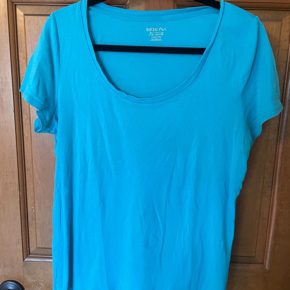 Merona Ultimate Tee Scoop Neck T-Shirt - Turquoise XXL